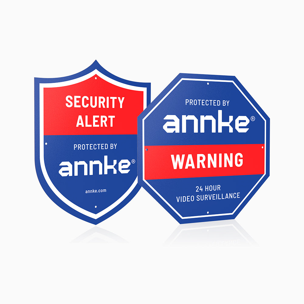 2PCS ANNKE 10" Heavy Duty 100% Aluminum Security Sign, Reflective & Fade Resistant Outdoor Surveillance Warning Sign for Home/Yard/Property Protection