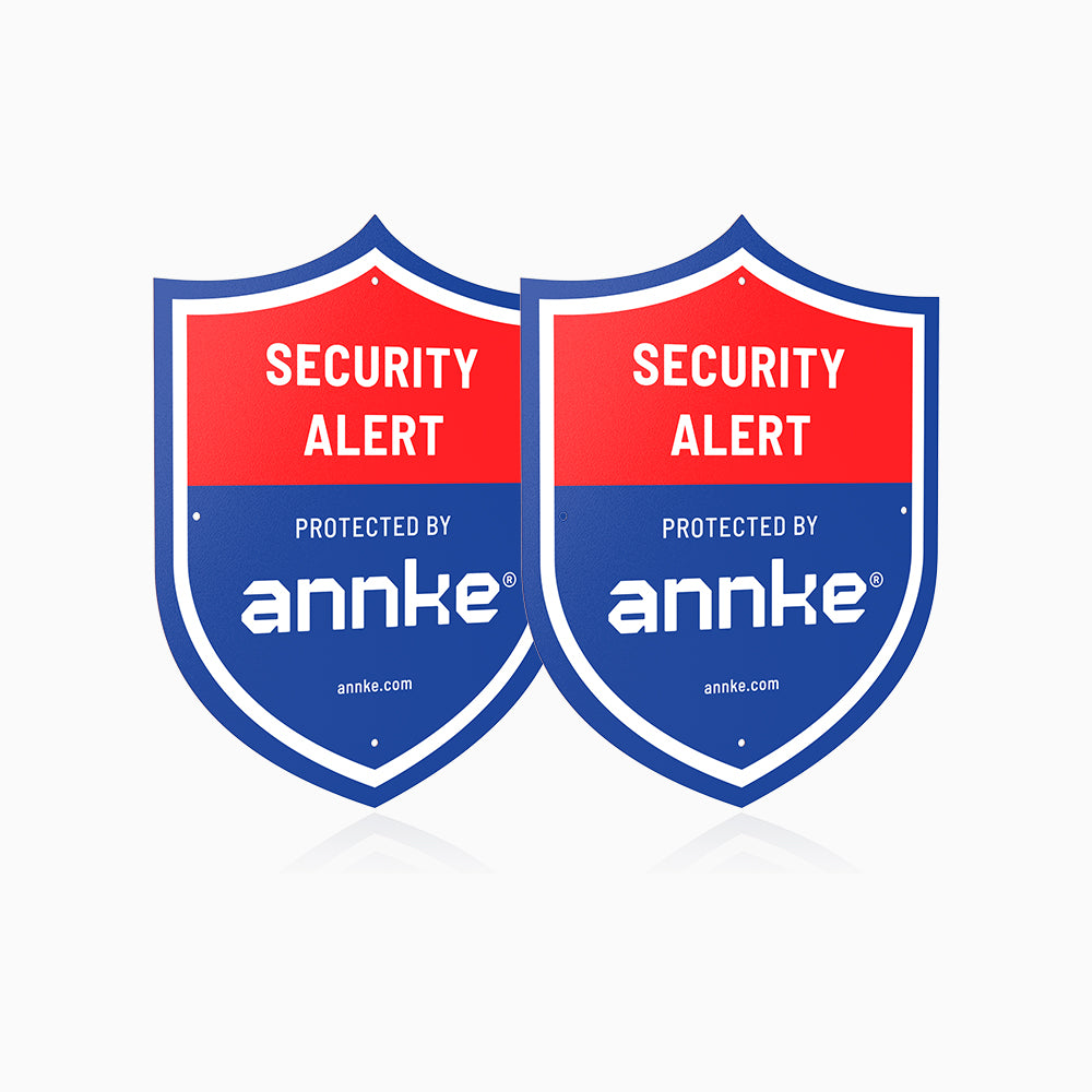 2PCS ANNKE 10" Heavy Duty 100% Aluminum Security Sign, Reflective & Fade Resistant Outdoor Surveillance Warning Sign for Home/Yard/Property Protection