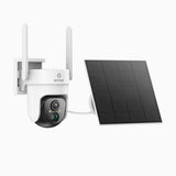 SC300 - 4G LTE Cellular Wireless Outdoor Security Camera, Battery & Solar Powered, 3MP Dual Light Night Vision, 355° Pan & 90° Tilt, Two-Way Audio, SIM & Micro SD Card (32 GB) Included, Cloud & Max. 128 GB Local Storage