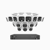 ADLK800 - 4K 16 Channel Dual Light Wired CCTV Security System with 8 Bullet & 8 Turret Cameras, Color & IR Night Vision, 3840x2160@20fps, F/1.6 Super Aperture, 4-In-1 Output Signal, IP67