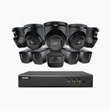 EL200 - 1080p 16 Channel Outdoor Wired Security CCTV System with 5 Bullet & 5 Turret Cameras, 3.6 MM Lens, Smart DVR with Human & Vehicle Detection, 66 ft Infrared Night Vision, 4-in-1 Output Signal, IP67