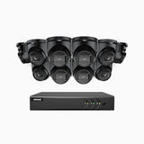 EL200 - 1080p 16 Channel Outdoor Wired Security CCTV System with 10 Cameras, 3.6 MM Lens, Smart DVR with Human & Vehicle Detection, 66 ft Infrared Night Vision, 4-in-1 Output Signal, IP67