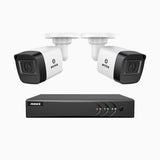 EL200 - 1080p 8 Channel Outdoor Wired Security CCTV System with 2 Cameras, 3.6 MM Lens, Smart DVR with Human & Vehicle Detection, 66 ft Infrared Night Vision, 4-in-1 Output Signal, IP67