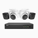 EL200 - 1080p 8 Channel Outdoor Wired Security CCTV System with 2 Bullet & 2 Turret Cameras, 3.6 MM Lens, Smart DVR with Human & Vehicle Detection, 66 ft Infrared Night Vision, 4-in-1 Output Signal, IP67