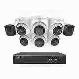 EL200 - 1080p 8 Channel Outdoor Wired Security CCTV System with 2 Bullet & 6 Turret Cameras, 3.6 MM Lens, Smart DVR with Human & Vehicle Detection, 66 ft Infrared Night Vision, 4-in-1 Output Signal, IP67