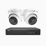 EL200 - 1080p 8 Channel Outdoor Wired Security CCTV System with 2 Cameras, 3.6 MM Lens, Smart DVR with Human & Vehicle Detection, 66 ft Infrared Night Vision, 4-in-1 Output Signal, IP67