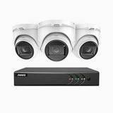 EL200 - 1080p 8 Channel Outdoor Wired Security CCTV System with 3 Cameras, 3.6 MM Lens, Smart DVR with Human & Vehicle Detection, 66 ft Infrared Night Vision, 4-in-1 Output Signal, IP67