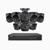 EL200 - 1080p 8 Channel Outdoor Wired Security CCTV System with 4 Bullet & 4 Turret Cameras, 3.6 MM Lens, Smart DVR with Human & Vehicle Detection, 66 ft Infrared Night Vision, 4-in-1 Output Signal, IP67