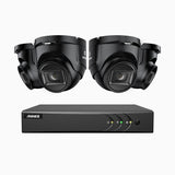 EL200 - 1080p 8 Channel Outdoor Wired Security CCTV System with 4 Cameras, 3.6 MM Lens, Smart DVR with Human & Vehicle Detection, 66 ft Infrared Night Vision, 4-in-1 Output Signal, IP67