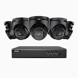 EL200 - 1080p 8 Channel Outdoor Wired Security CCTV System with 5 Cameras, 3.6 MM Lens, Smart DVR with Human & Vehicle Detection, 66 ft Infrared Night Vision, 4-in-1 Output Signal, IP67