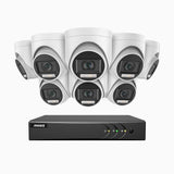 ADLK200 - 1080P 8 Channel 8 Dual Light Cameras Wired Security System, Color & IR Night Vision, 4-in-1 Output Signal, Built-in Microphone, IP67 Weatherproof