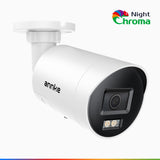 NightChroma<sup>TM</sup> NCBR800 - 4K Outdoor PoE Security Camera, Red Blue Flashing Lights & Siren, 3840*2160@25 fps, Acme Color & IR Night Vision, Human & Vehicle Detection, Two-Way Audio, IP67 Weatherproof