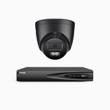 AH500 - 3K 4 Channel 1 Camera PoE Security System, Color & IR Night Vision, 3072*1728 Resolution, f/1.6 Aperture (0.005 Lux), Human & Vehicle Detection, Built-in Microphone,IP67