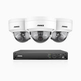 H800 - 4K 4 Channel 3 Cameras PoE Security System, Human & Vehicle Detection, Color & IR Night Vision, Built-in Mic, RTSP Supported