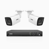 H800 - 4K 4 Channel 2 Cameras PoE Security System, Human & Vehicle Detection, Color & IR Night Vision, Built-in Mic, RTSP Supported