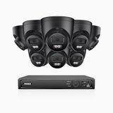 AH500 - 3K 16 Channel 8 Cameras PoE Security System, Color & IR Night Vision, 3072*1728 Resolution, f/1.6 Aperture (0.005 Lux), Human & Vehicle Detection, Built-in Microphone,IP67