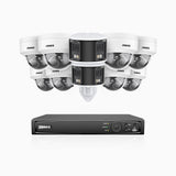 HDCK680 - 16 Channel PoE NVR Security System with Eight 4K Cameras & Two 6MP Dual Lens Panoramic Camera (180° Ultra Wide Angle), Human & Vehicle Detection, Built-in Microphone, Two-Way Audio