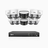 HDCK680 - 16 Channel PoE NVR Security System with Eight 4K Cameras & Two 6MP Dual Lens Panoramic Camera (180° Ultra Wide Angle), Human & Vehicle Detection, Built-in Microphone, Two-Way Audio