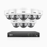 H800 - 4K 16 Channel 8 Cameras PoE Security System, Human & Vehicle Detection, Built-in Micphone, Color & IR Night Vision, RTSP Supported