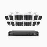 HDCK680 - 16 Channel PoE NVR Security System with Eight 4K Cameras & Four 6MP Dual Lens Panoramic Camera (180° Ultra Wide Angle), Human & Vehicle Detection, Built-in Microphone, Two-Way Audio