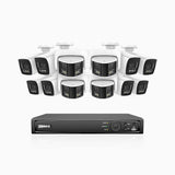 HDCK680 - 16 Channel PoE NVR Security System with Eight 4K Cameras & Four 6MP Dual Lens Panoramic Camera (180° Ultra Wide Angle), Human & Vehicle Detection, Built-in Microphone, Two-Way Audio