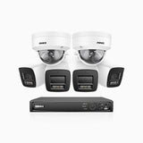 H800 - 4K 16 Channel PoE Security System with 4 Bullet & 2 Dome (IK10) Cameras, Vandal-Resistant, Human & Vehicle Detection, Color & IR Night Vision, Built-in Mic, RTSP Supported