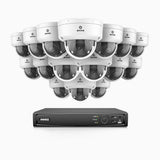 AZH800 - 4K 16 Channel 16 Cameras PoE Security System, 4X Optical Zoom, 2.8 - 12 MM Motorized Varifocal Lens, Smart Dual Light Night Vision, Motion Detection 2.0, Built-in Microphone, Siren & Strobe Alarm, Upgraded Version