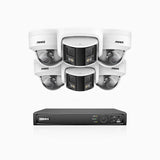 HDCK680 - 8 Channel PoE NVR Security System with Four 4K Cameras & Two 6MP Dual Lens Panoramic Camera (180° Ultra Wide Angle), Human & Vehicle Detection, Built-in Microphone, Two-Way Audio