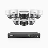 HDCK680 - 8 Channel PoE NVR Security System with Six 4K Cameras & Two 6MP Dual Lens Panoramic Camera (180° Ultra Wide Angle), Human & Vehicle Detection, Built-in Microphone, Two-Way Audio