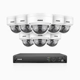 H1200 - 4K 12MP 8 Channel 8 Cameras PoE Security System, Color & IR Night Vision, Human & Vehicle Detection, H.265+, Built-in Microphone, Max. 512 GB Local Storage, IP67