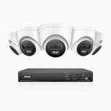 H800 - 4K 8 Channel 5 Cameras PoE Security System, Human & Vehicle Detection, Built-in Micphone & SD Card Slot, Color & IR Night Vision, RTSP Supported