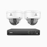 AZH800 - 4K 8 Channel 2 Cameras PoE Security System, 4X Optical Zoom, 2.8 - 12 MM Motorized Varifocal Lens, Smart Dual Light Night Vision, Motion Detection 2.0, Built-in Microphone, Siren & Strobe Alarm, Upgraded Version