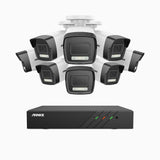 AH500 - 3K 8 Channel 8 Cameras PoE Security System, Color & IR Night Vision, 3072*1728 Resolution, f/1.6 Aperture (0.005 Lux), Human & Vehicle Detection, Built-in Microphone,IP67