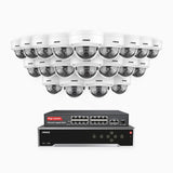 H1200 - 4K 12MP 32 Channel 20 Cameras PoE Security System, Color & IR Night Vision, Human & Vehicle Detection, H.265+, Built-in Microphone, Max. 512 GB Local Storage, IP67