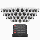 AH800 - 4K 64 Channel 40 Cameras PoE Security System, 1/1.8'' BSI Sensor, f/1.6 Aperture (0.003 Lux), Siren & Strobe Alarm,Two-Way Audio, Human & Vehicle Detection,  Perimeter Protection, Works with Alexa