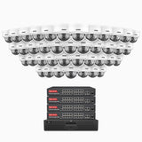 H1200 - 4K 12MP 64 Channel 40 Cameras PoE Security System, Color & IR Night Vision, Human & Vehicle Detection, H.265+, Built-in Microphone, Max. 512 GB Local Storage, IP67