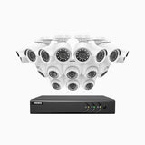 E200 - 1080p 16 Channel Outdoor Wired Security CCTV System with 8 Bullet & 8 Turret Cameras, Smart DVR with Human & Vehicle Detection, H.265+, 100 ft Infrared Night Vision
