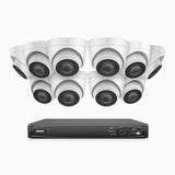 H500 - 3K 16 Channel 10 Cameras PoE Security System, EXIR 2.0 Night Vision, Built-in Mic & SD Card Slot,IP67 Waterproof, RTSP Supported, Works with Alexa