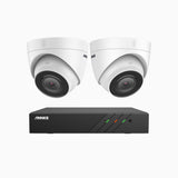 H500 - 3K 8 Channel 2 Cameras PoE Security System, EXIR 2.0 Night Vision, Built-in Mic & SD Card Slot, RTSP Supported,IP67 Waterproof, RTSP Supported, Works with Alexa ,IP67 Waterproof, RTSP Supported