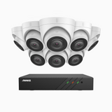 H500 - 3K Super HD 8 Channel 8 Cameras PoE Security System, EXIR 2.0 Night Vision, Built-in Micphone & SD Card Slot, Works with Alexa ,IP67 Waterproof, RTSP Supported