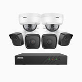 H500 - 3K 8 Channel PoE Security System with 4 Bullet & 2 Dome Cameras, EXIR 2.0 Night Vision, Built-in Mic & SD Card Slot, RTSP Supported, Works with Alexa ,IP67 Waterproof, RTSP Supported