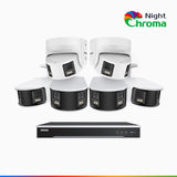 NightChroma<sup>TM</sup> NDK800 – 4K 8 Channel Panoramic Dual Lens PoE Security System with 4 Bullet & 2 Turret Cameras, f/1.0 Super Aperture, Acme Color Night Vision, Active Siren and Strobe, Human & Vehicle Detection, Built-in Mic ,Two-Way Audio