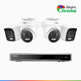 NightChroma<sup>TM</sup> NCK800 – 4K 8 Channel PoE Security System with 2 Bullet & 2 Turret Cameras, f/1.0 Super Aperture, Color Night Vision, 2CH 4K Decoding Capability, Human & Vehicle Detection, Intelligent Behavior Analysis, Built-in Mic, 124° FoV