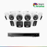 NightChroma<sup>TM</sup> NCK800 – 4K 16 Channel PoE Security System with 4 Bullet & 6 Turret Cameras, f/1.0 Super Aperture, Color Night Vision, 2CH 4K Decoding Capability, Human & Vehicle Detection, Intelligent Behavior Analysis, Built-in Mic, 124° FoV